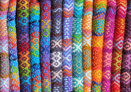 assorted-color knit textiles