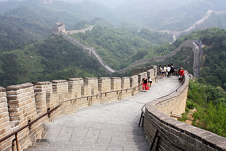 people walking on Great Wall of China