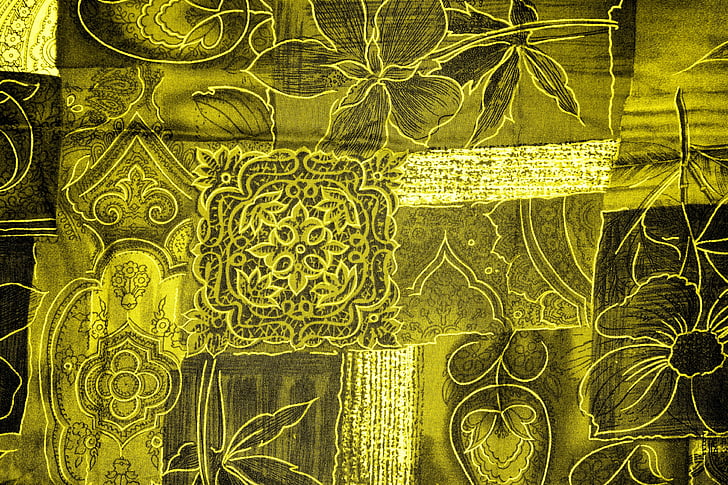 green floral textile