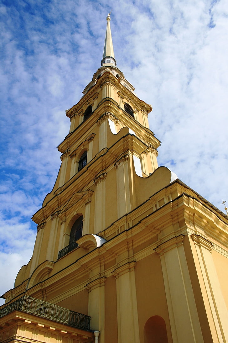 low angle photography of church