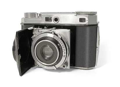 black and gray SLR camera