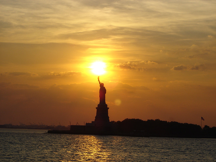 Statue of Liberty, New York during sunset