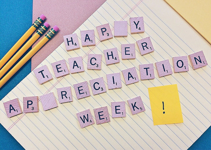 letters reading happy teacher appreciation week