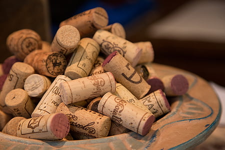 selective focus photograph of wine corks