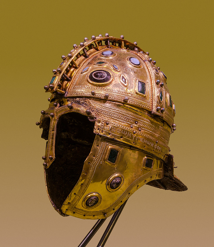 selective focus photography of warrior helmet