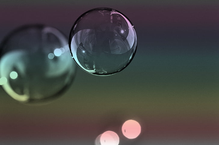selective focus photo of floating bubble