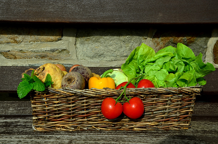 bunch of vegetables in basket