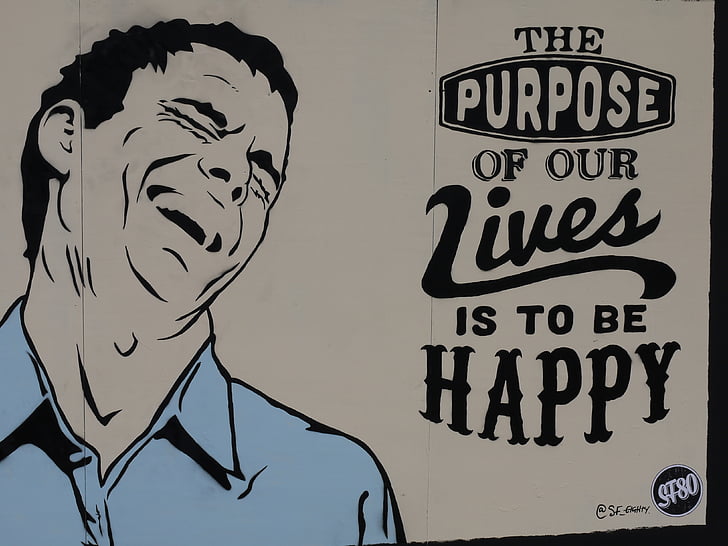 The Purpose of our lives is to be happy poster