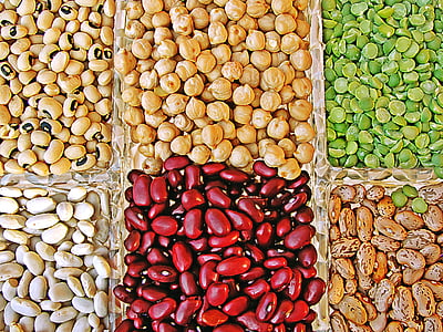assorted beans in display counter