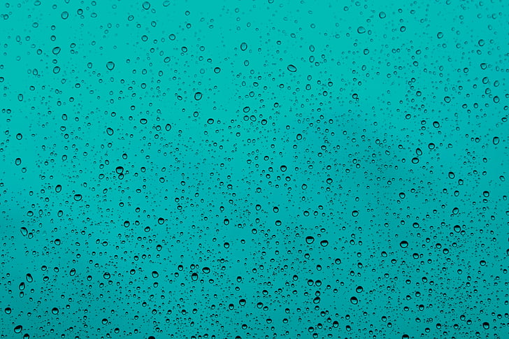 drops, blue, wall, drop of water, water, rain
