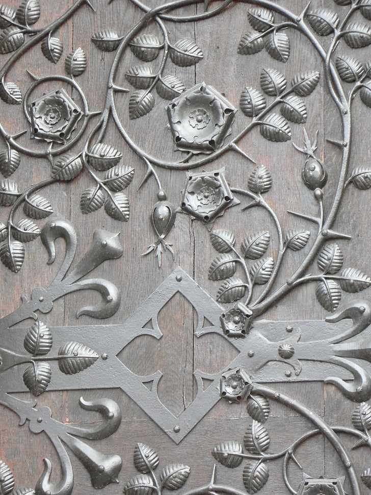 beige wooden board with gray petaled flower embossed print