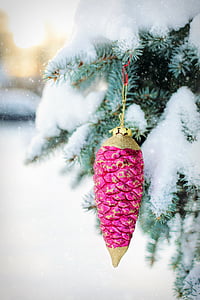 pink conifer cone ornament