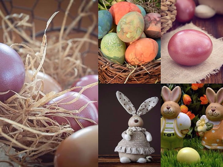 photo of Easter egg and bunny collage