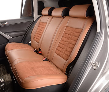 brown leather car seat