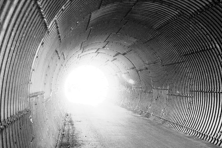 gray metal tunnel