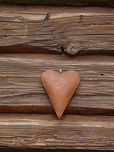 brown wooden heart decor