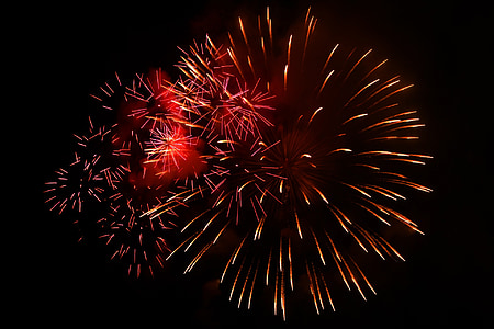 photo of red fireworks
