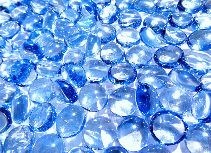 Royalty-Free photo: Six blue marbles
