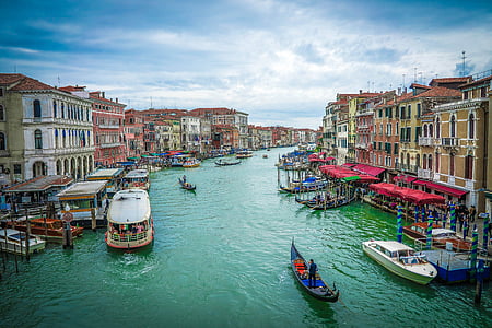 Grand Canal, Italy filled with boats