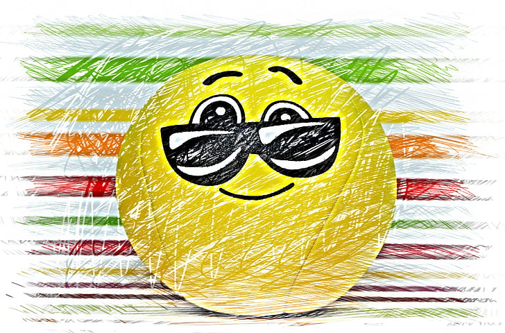 smiley emoticon with sunglasses illustration