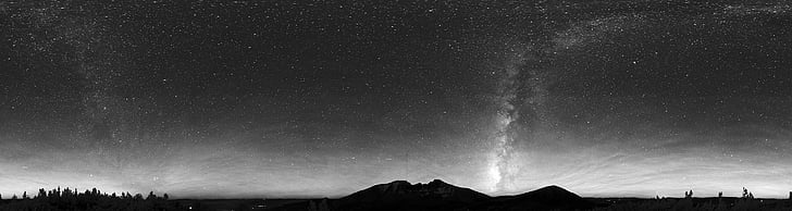 panoramic grayscale photography of milky way galaxy