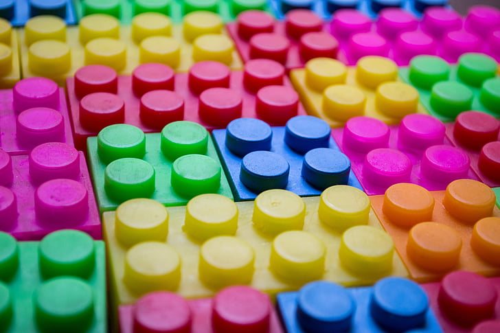 assorted-color interlocking brick toy lot