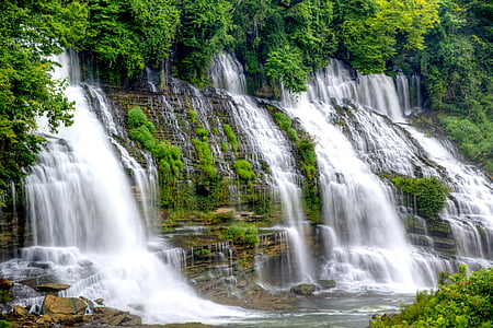 landscape photography of waterfalls during daytime