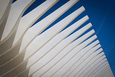 blades, fan, architecture, abstract, modern, sky