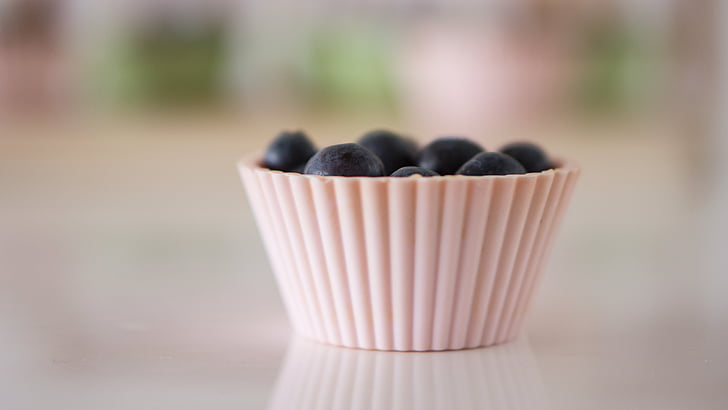 blackberries on cupcake molder