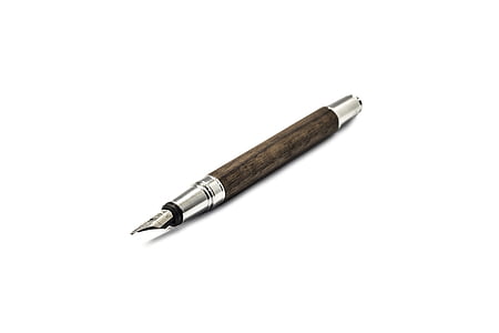 brown and grey fountain pen