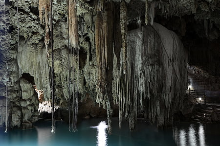 photography of stalagmite cave