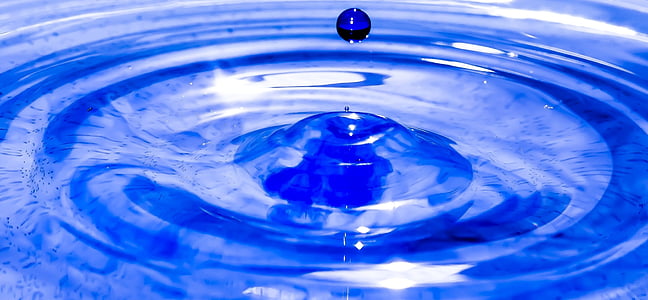 water drop on liquid