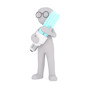 illustration of person holding light bulb