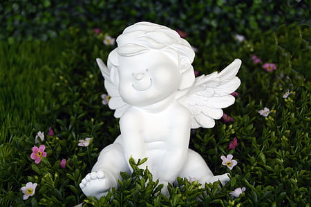 white cherub figurine