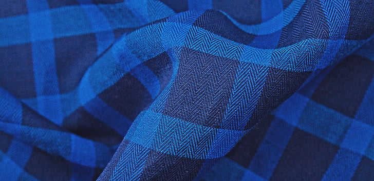 blue and black textile