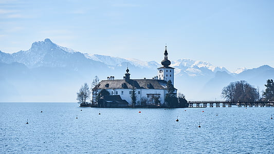 white building on body of water