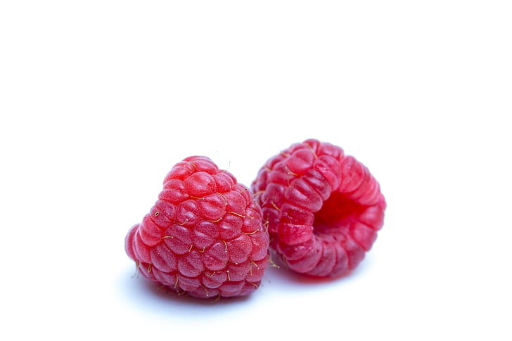 two red raspberries