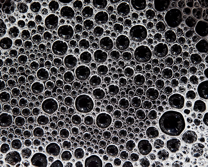 bubbles, pattern, surface, water, crowded, crowd
