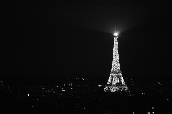grayscale photography of Eiffel Tower