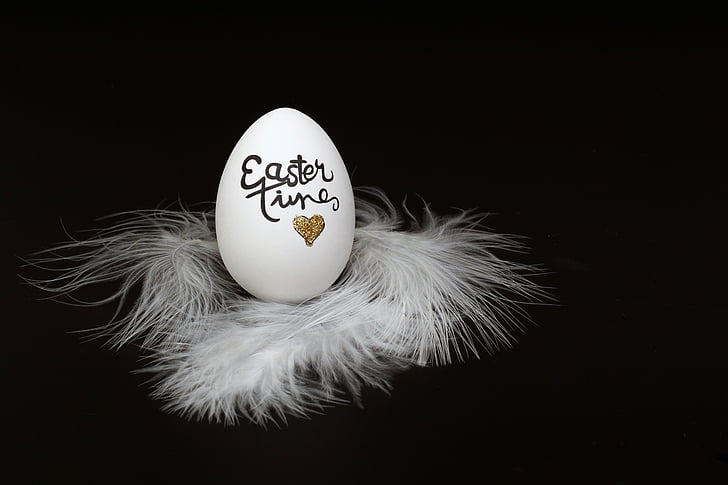 white and black Easter Time easter egg