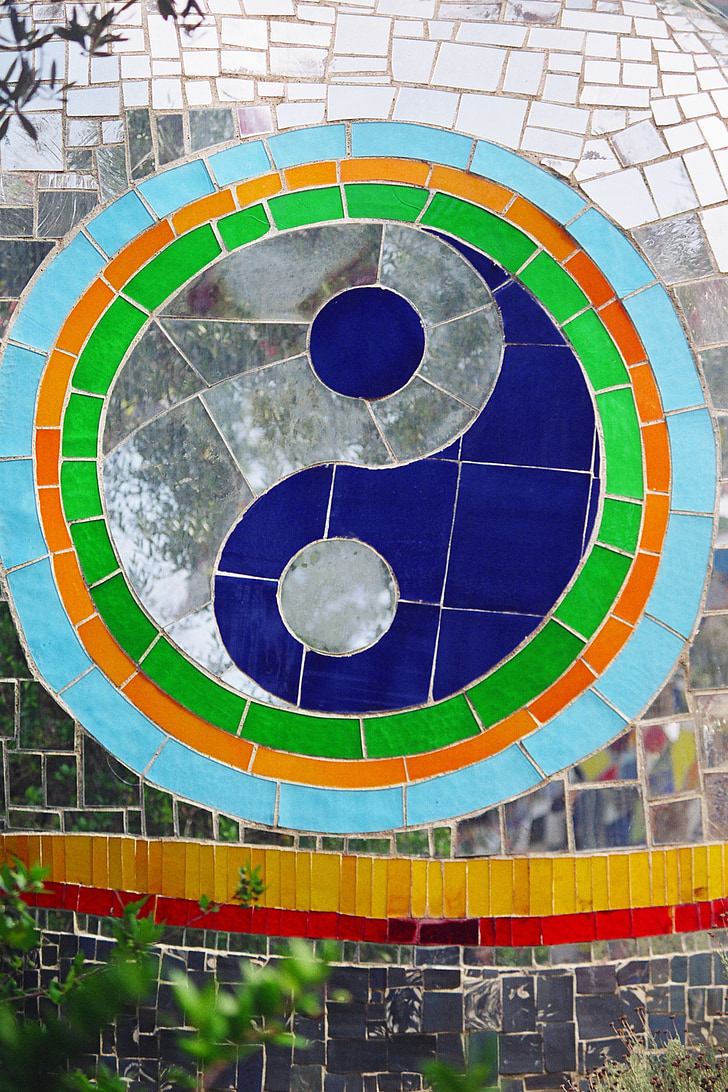 multicolored yin yang decor
