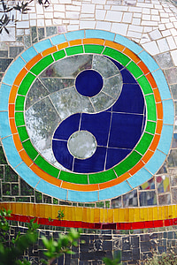 multicolored yin yang decor
