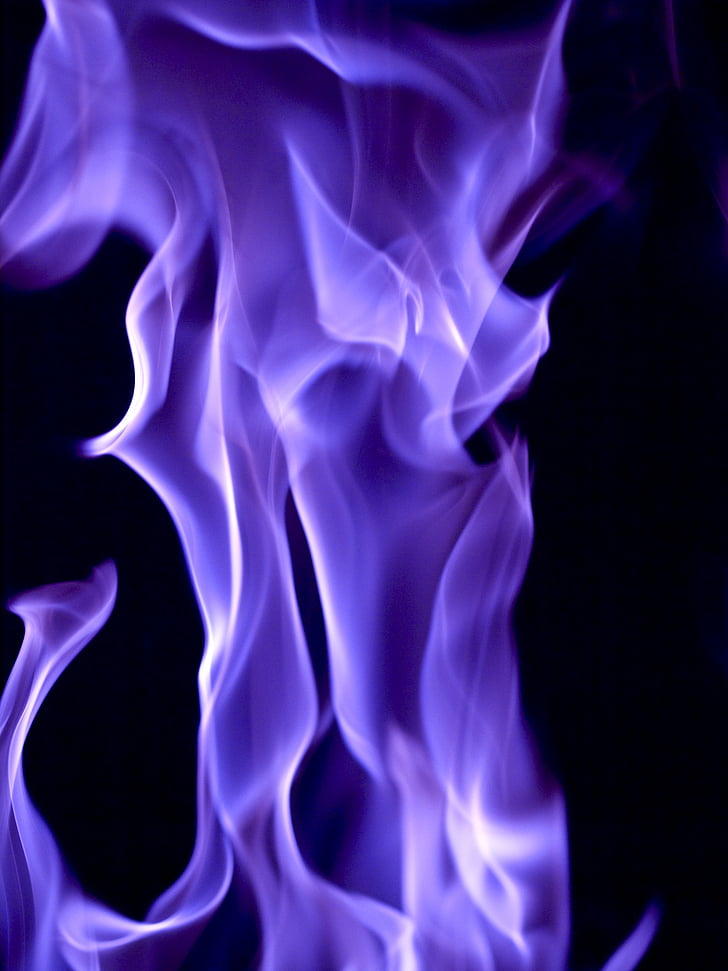 digital wallpaper of purple flame