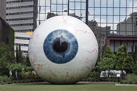 giant eyeball at city