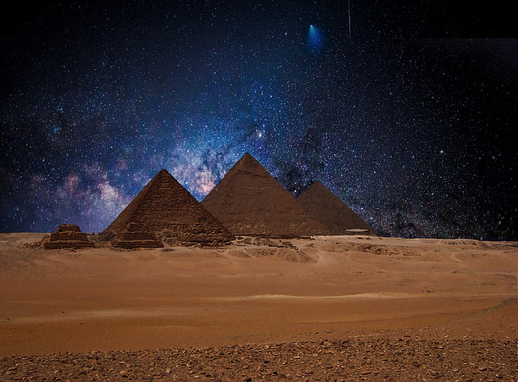 pyramids on desert