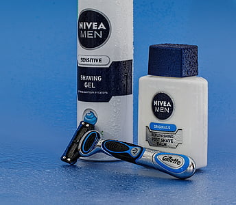 two Nivea Men shaving gel bottles