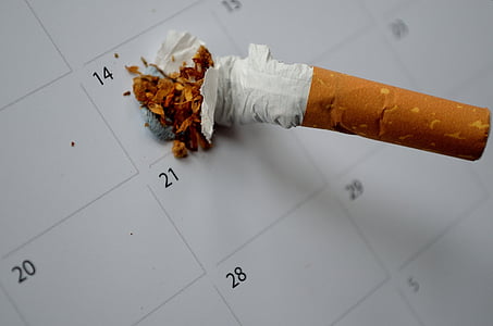 single cigarette mark on calendar