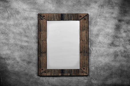 rectangular brown wooden photo fame
