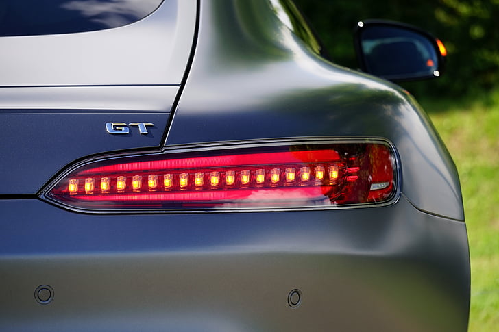 close-up photo of GT vehicle taillight