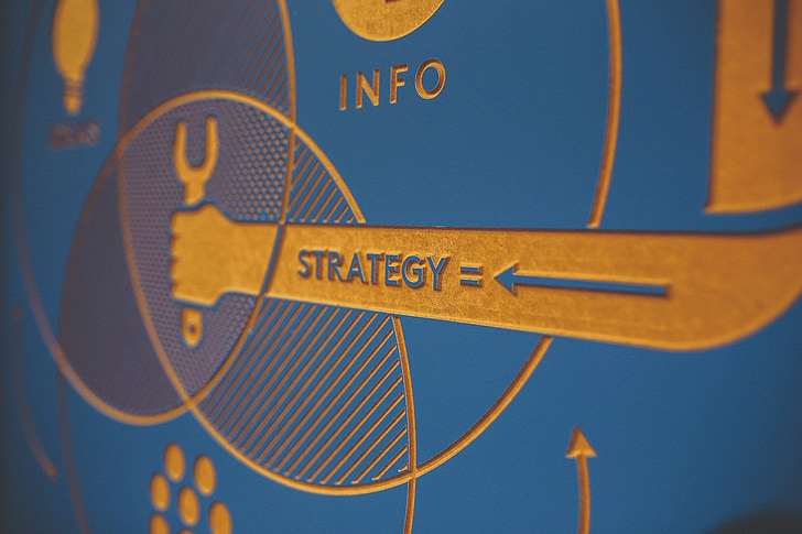 blue and yellow Strategy logo